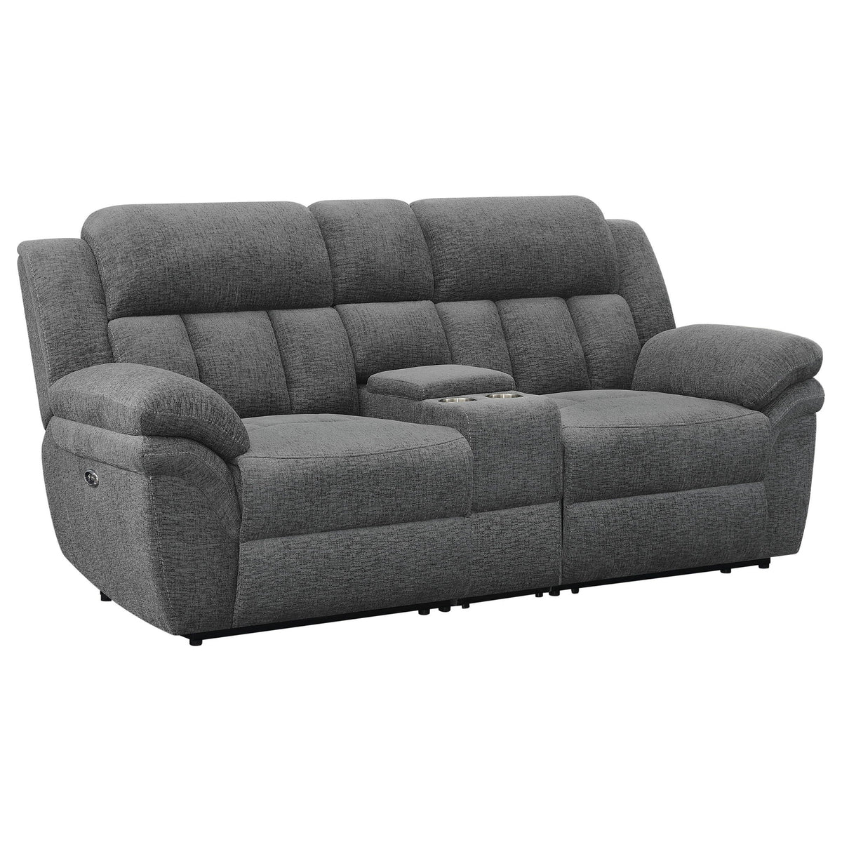 Bahrain Upholstered Power Loveseat Charcoal