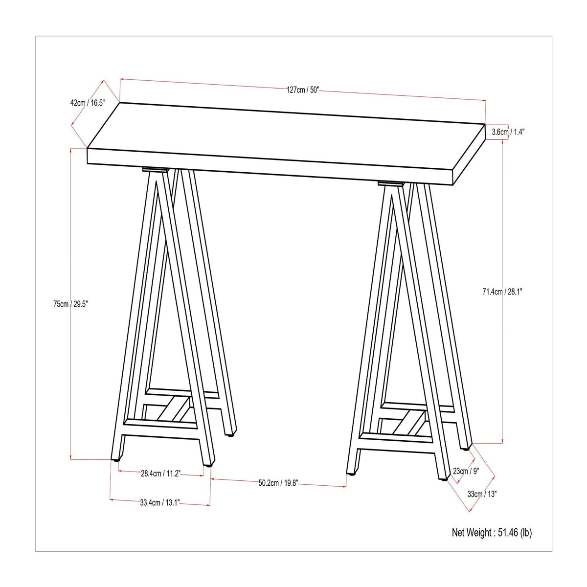 Sawhorse - Handcrafted Solid Table