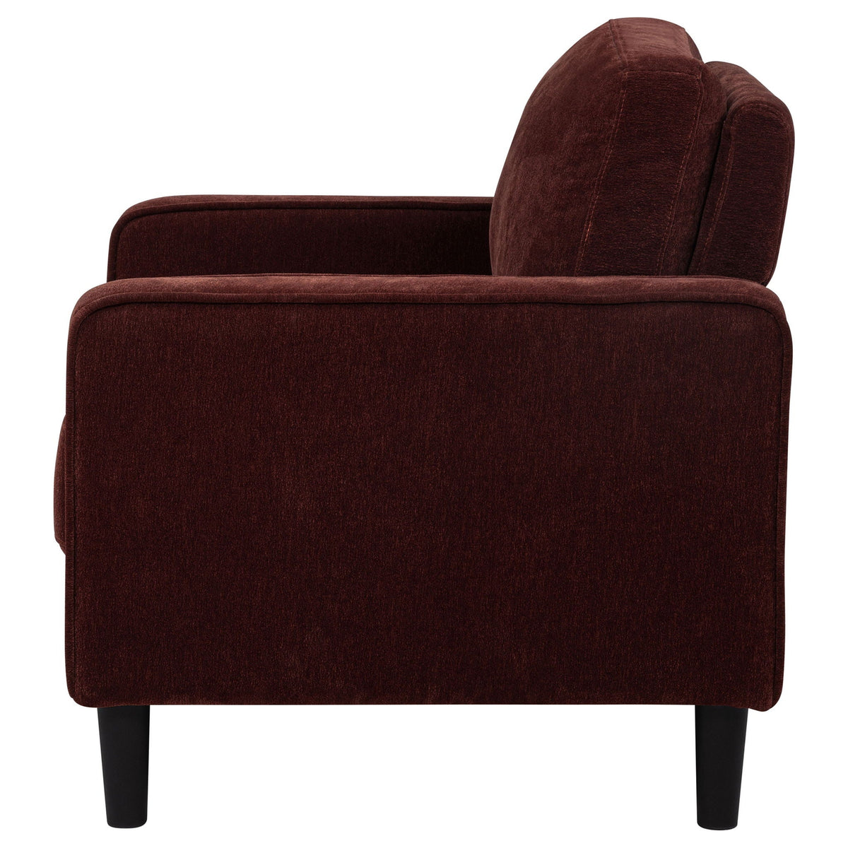 Ruth Fabric Upholstered Track Arm Accent Chair Rust Red