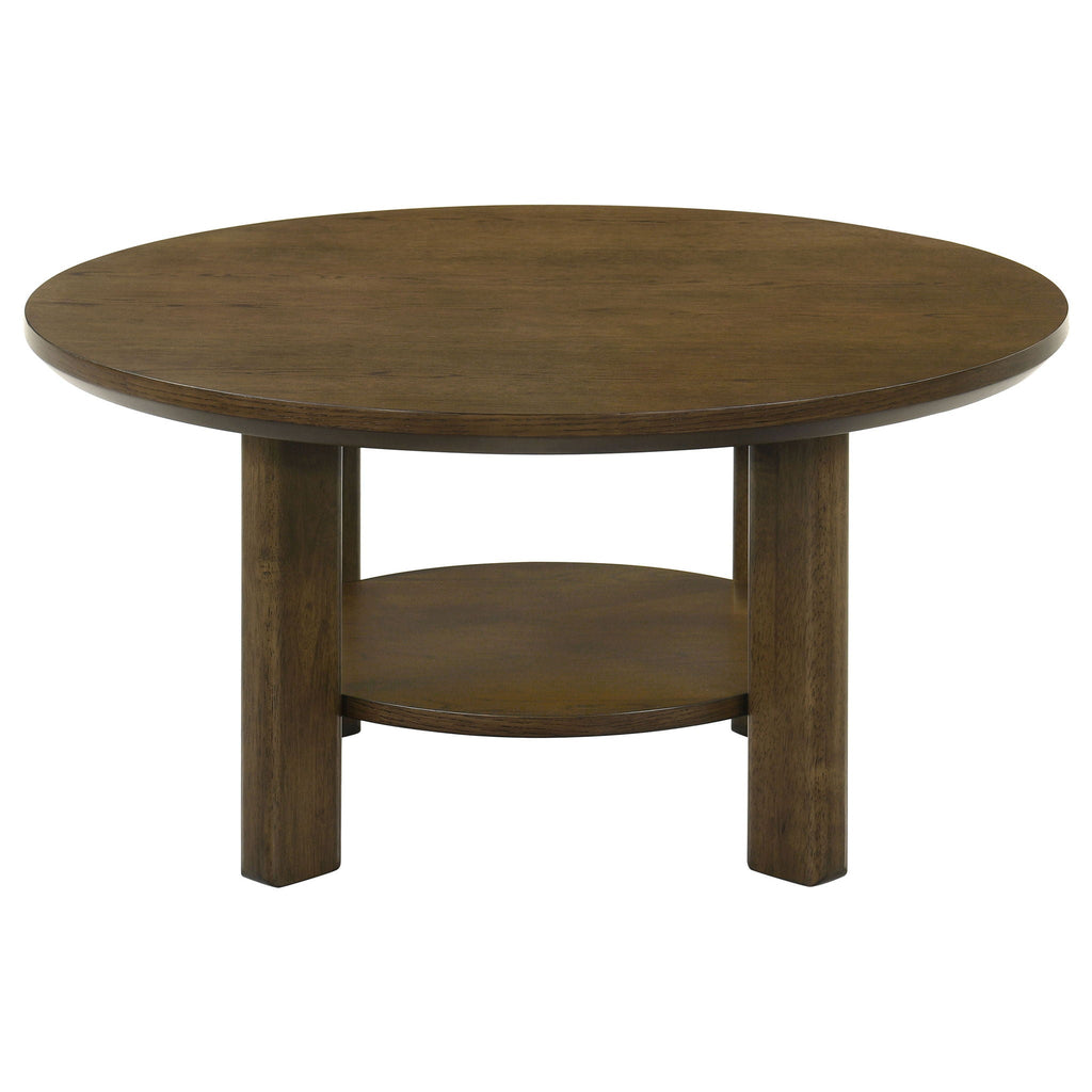 Ottowa 3-piece Round Wood Coffee Table Set Brown