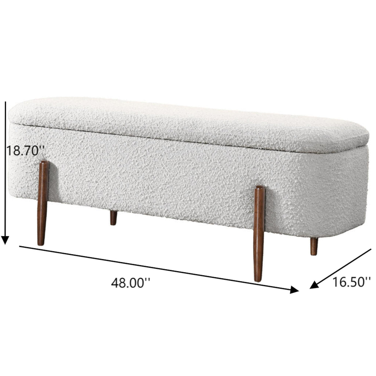 Sarna - Storage Bench - Ivory