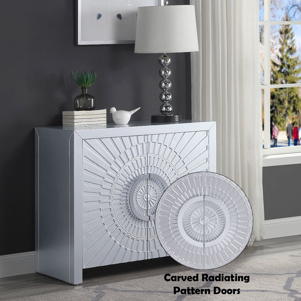 Cicero - Console Cabinet - Platinum