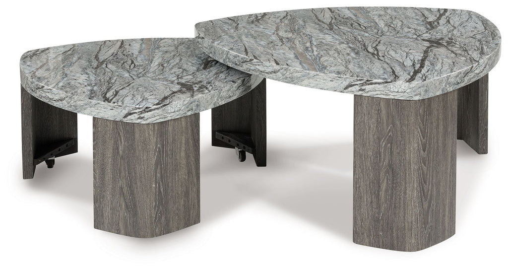 Surmour - Stacked Cocktail Table - Gray / Brown