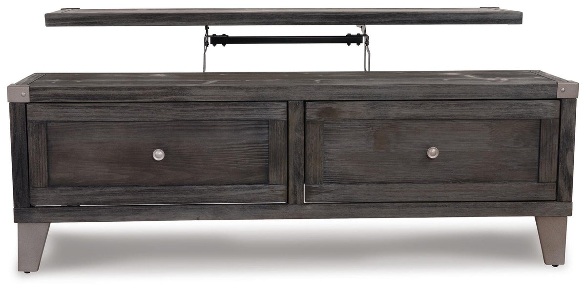 Todoe - Lift Top Cocktail Table - Dark Gray