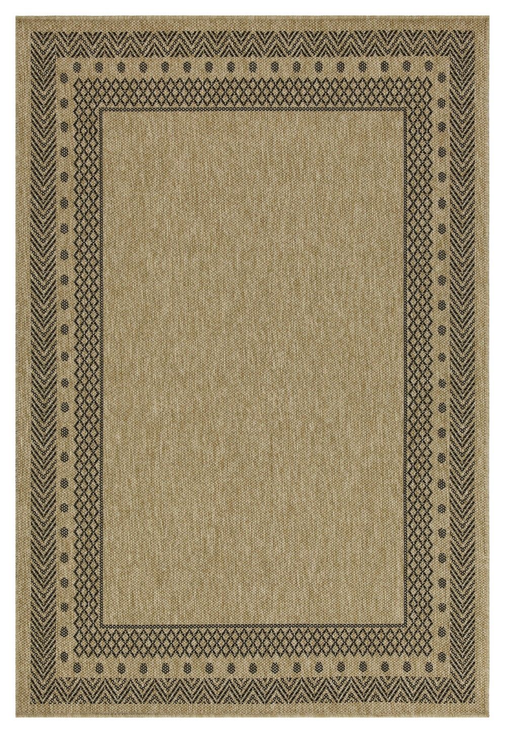 Earth - 5'3" X 7'3" Polypropylene Indoor, Outdoor Area Rug - Jute / Black