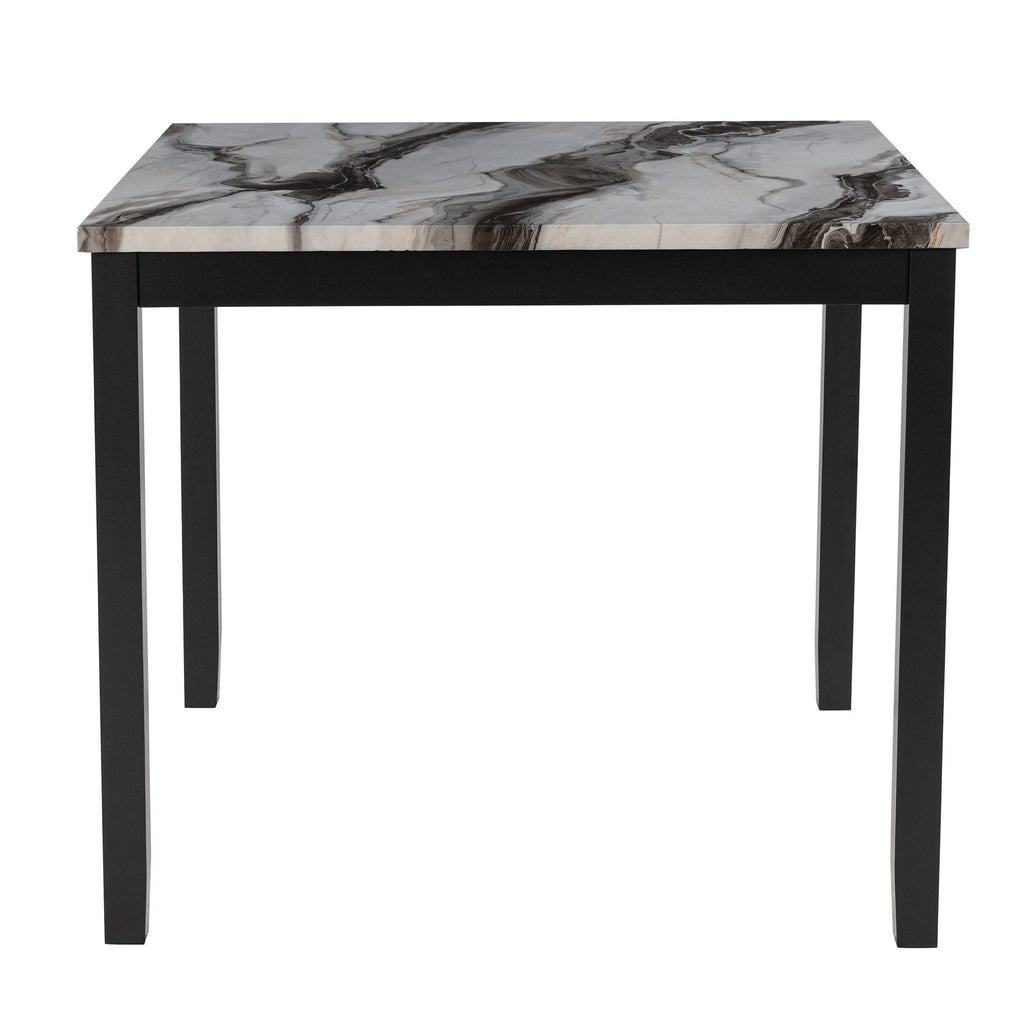 Leoncia - Bar Table And 4 Bar Stools - Espresso / White