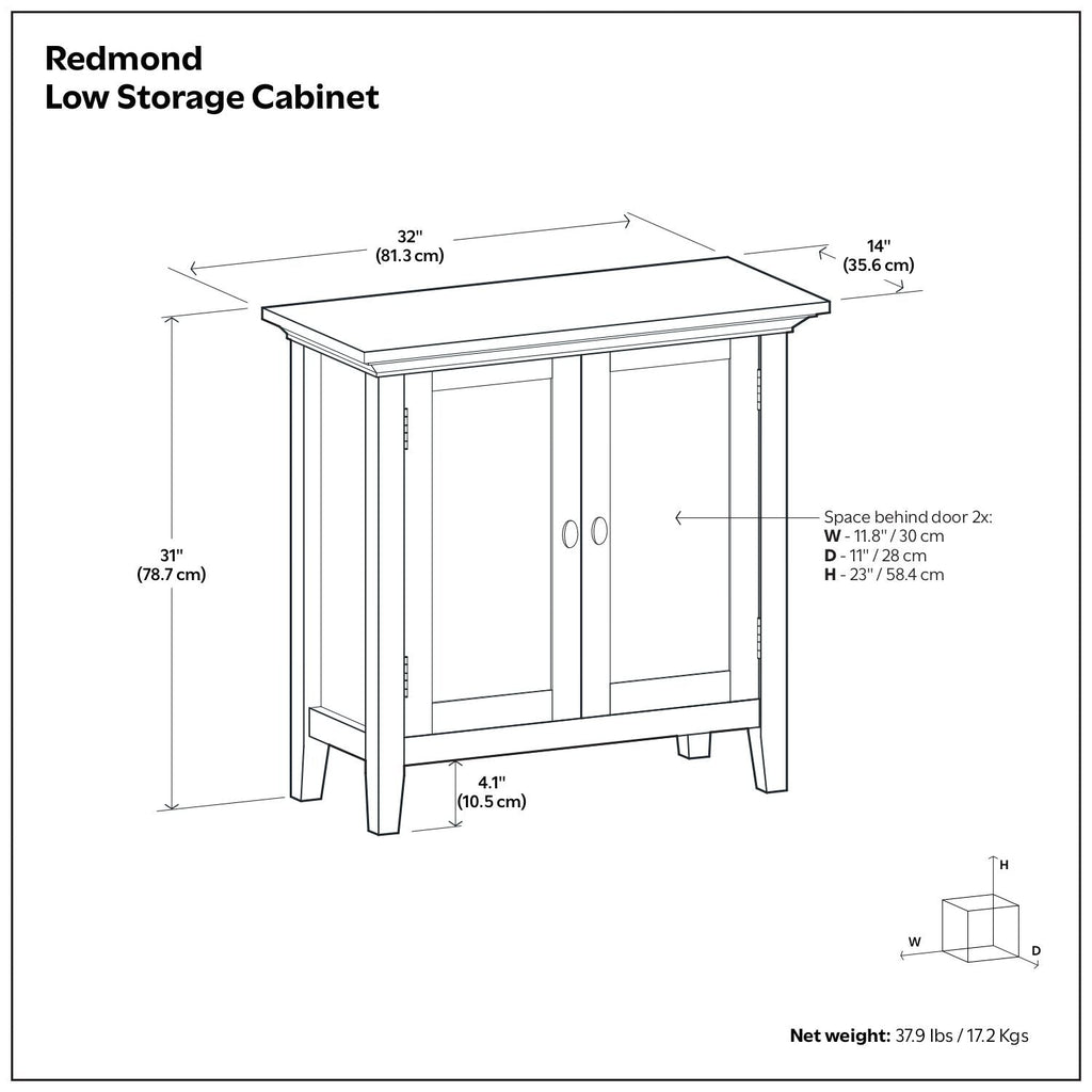 Redmond - Handcrafted Low Storage Cabinet