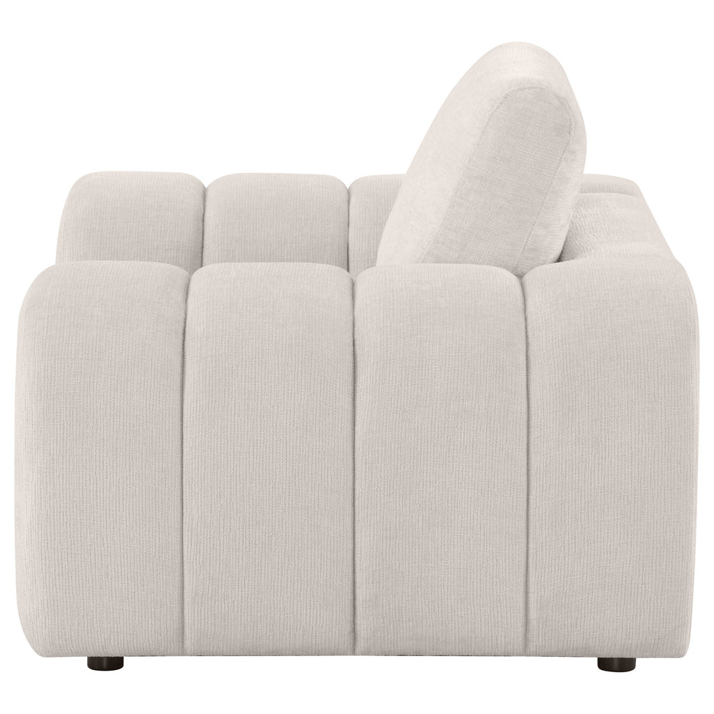 Burnett Chenille Upholstered Accent Chair Ivory