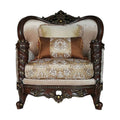 Devayne - Chair With 2 Pillows (Same Lv01584) - Pattern Fabric & Dark Walnut