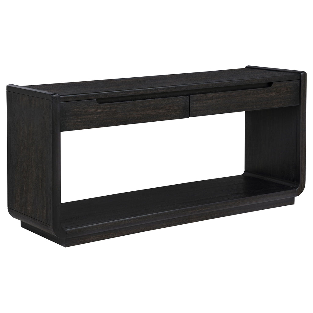 Leandro 2-drawer Entryway Sofa Console Table Burnished Black