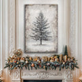 Vintage Christmas Tree Wall Art VIII
