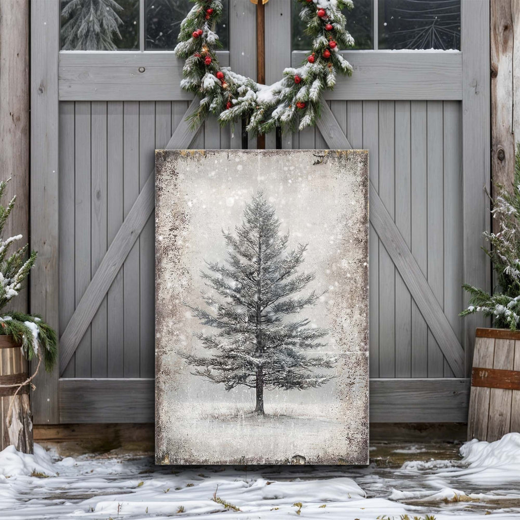 Vintage Christmas Tree Wall Art VII