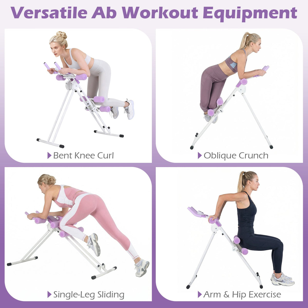 Ab Workout Equipment Foldable Abdominal Trainer Adjustable Ab Machine
