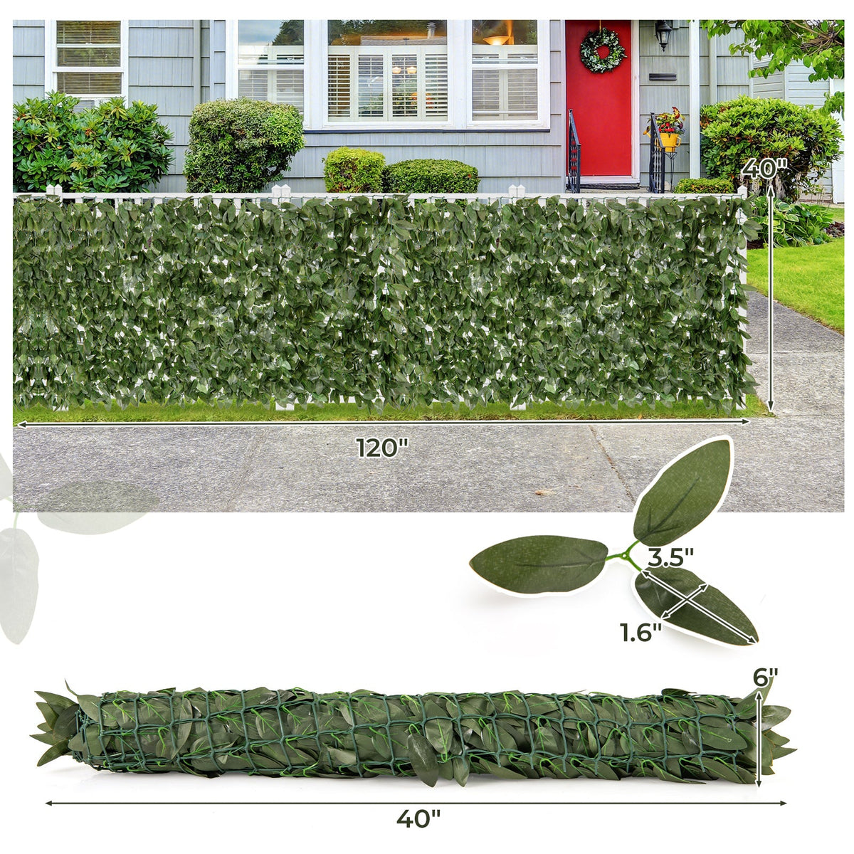 Artificial Lily Leaf Privacy Fence for Garden Yard Balcony Deck