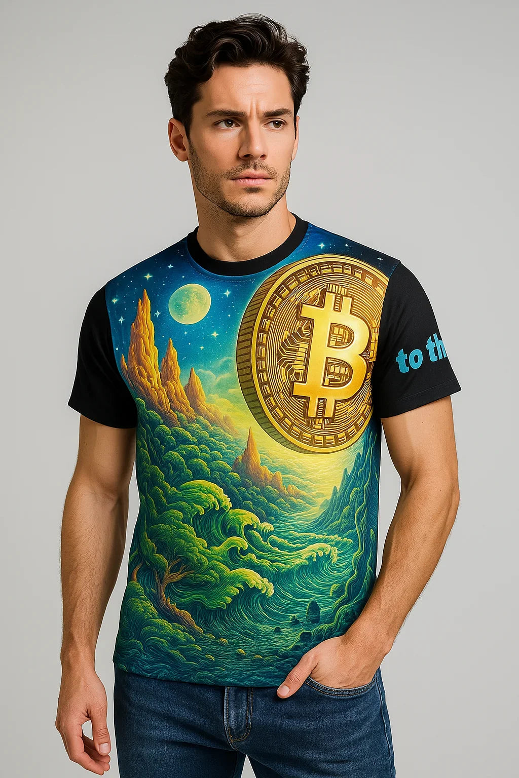 Bitcoin Unisex Tee - To the Moon Design