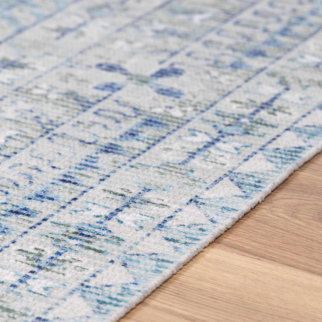 Byers Handmade Cotton-blend Aqua Rug