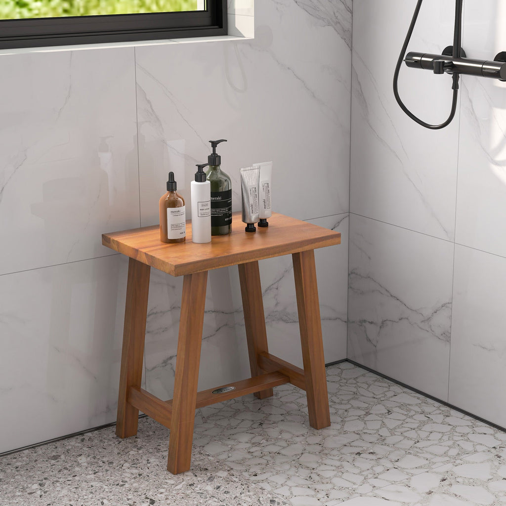 Bathroom Shower Stool Teak Shower Bench for Shaving Legs and Spa Bath