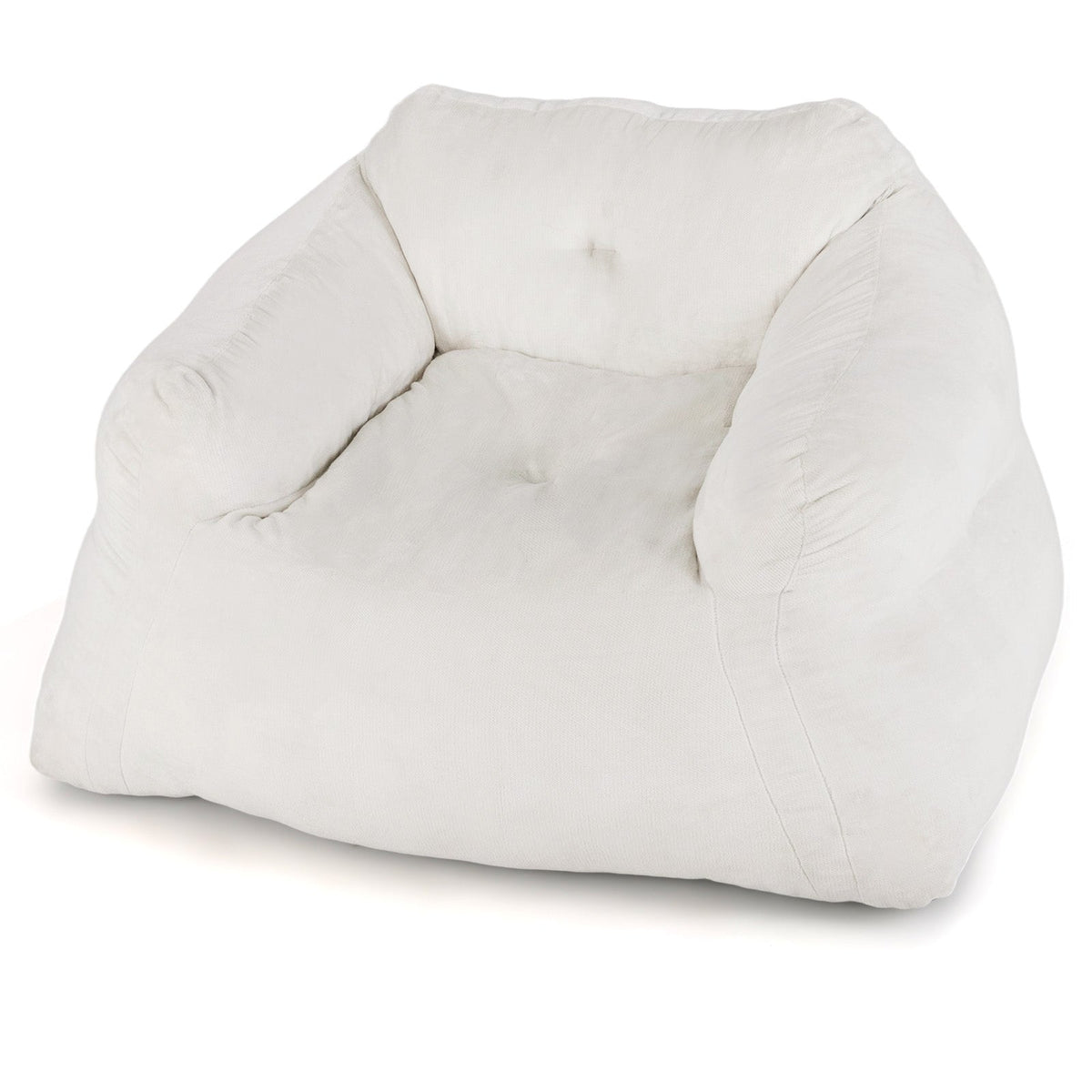 Bean Bag Chair Plush Lazy Sofa with Ultra-soft Velvet Cover-Beige