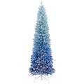 6 Feet Blue Gradient Snow Flocked Artificial Christmas Tree-Blue