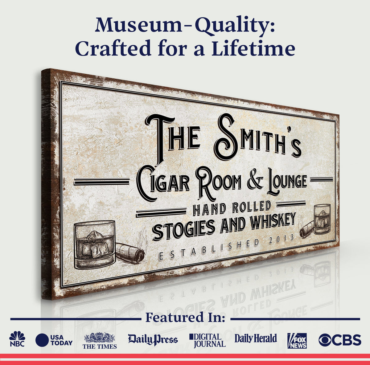 Personalized Cigar Room and Lounge Sign II
