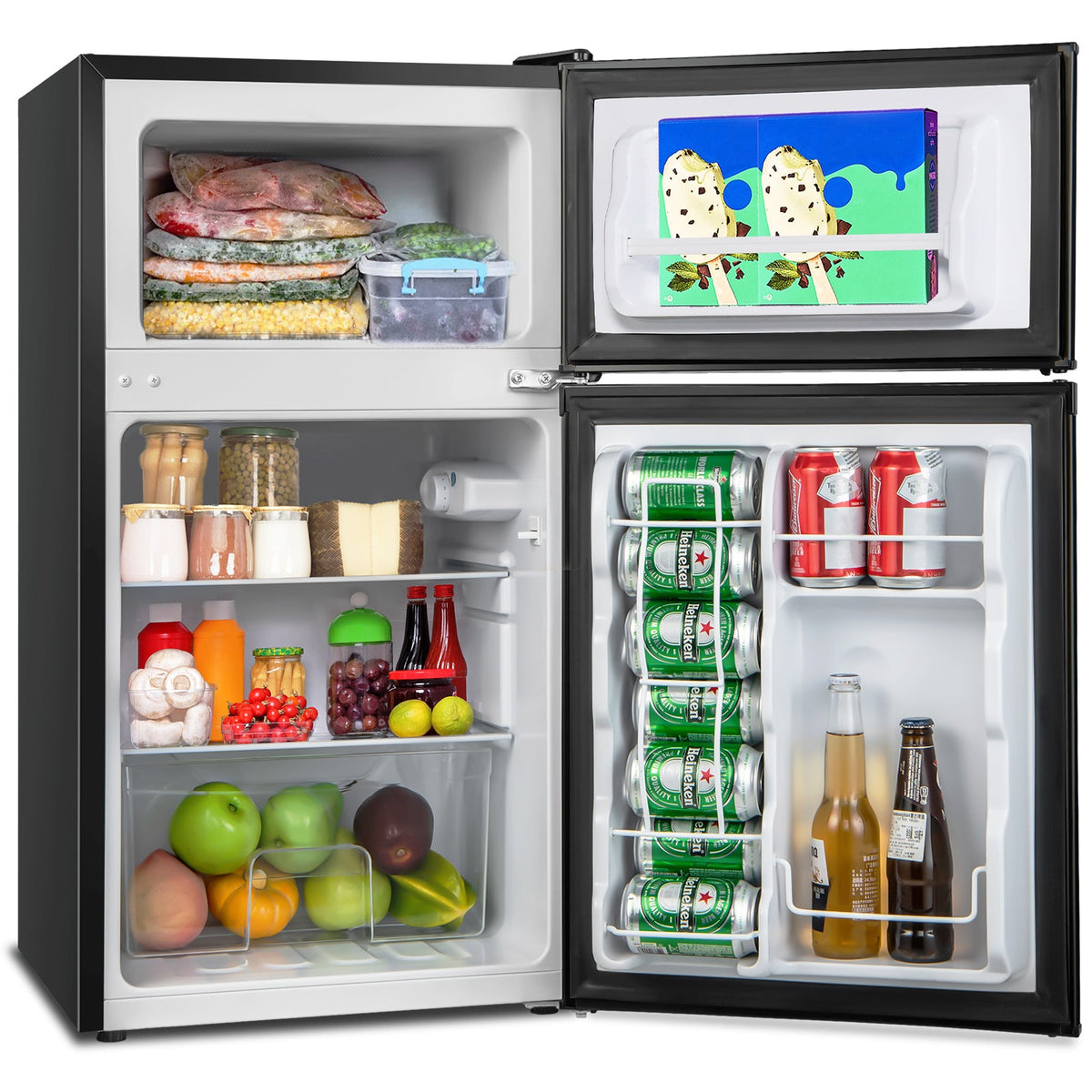 3.2 Cu. Ft Compact Mini Fridge with 5 Temperature Settings
