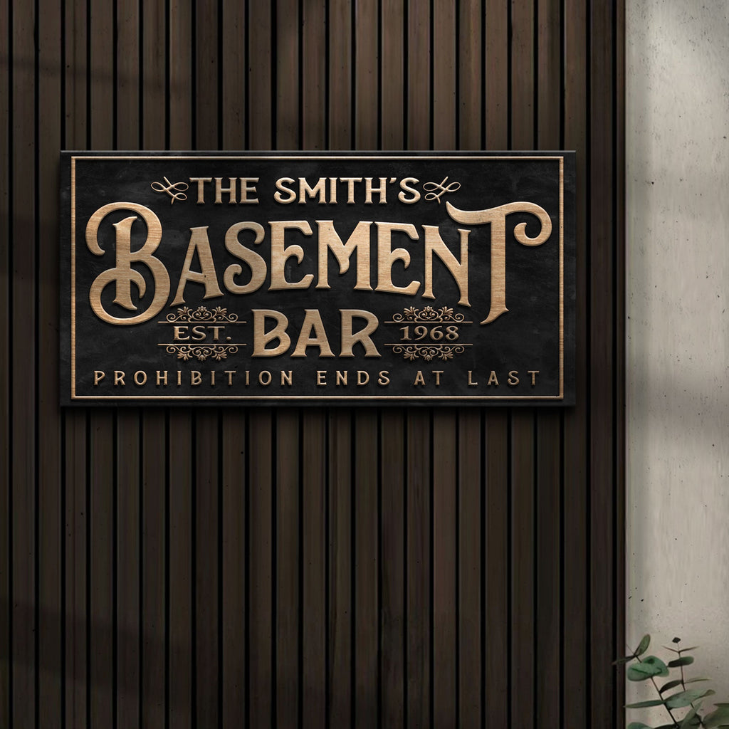 Custom Basement Bar Sign
