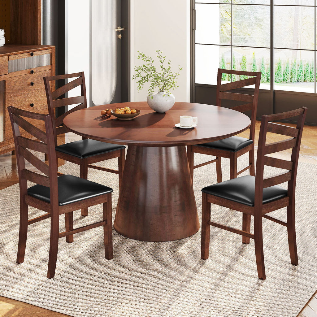 Dining Chairs Set of 2 Kitchen Side Chairs with Rubber Wood Legs-Walnut