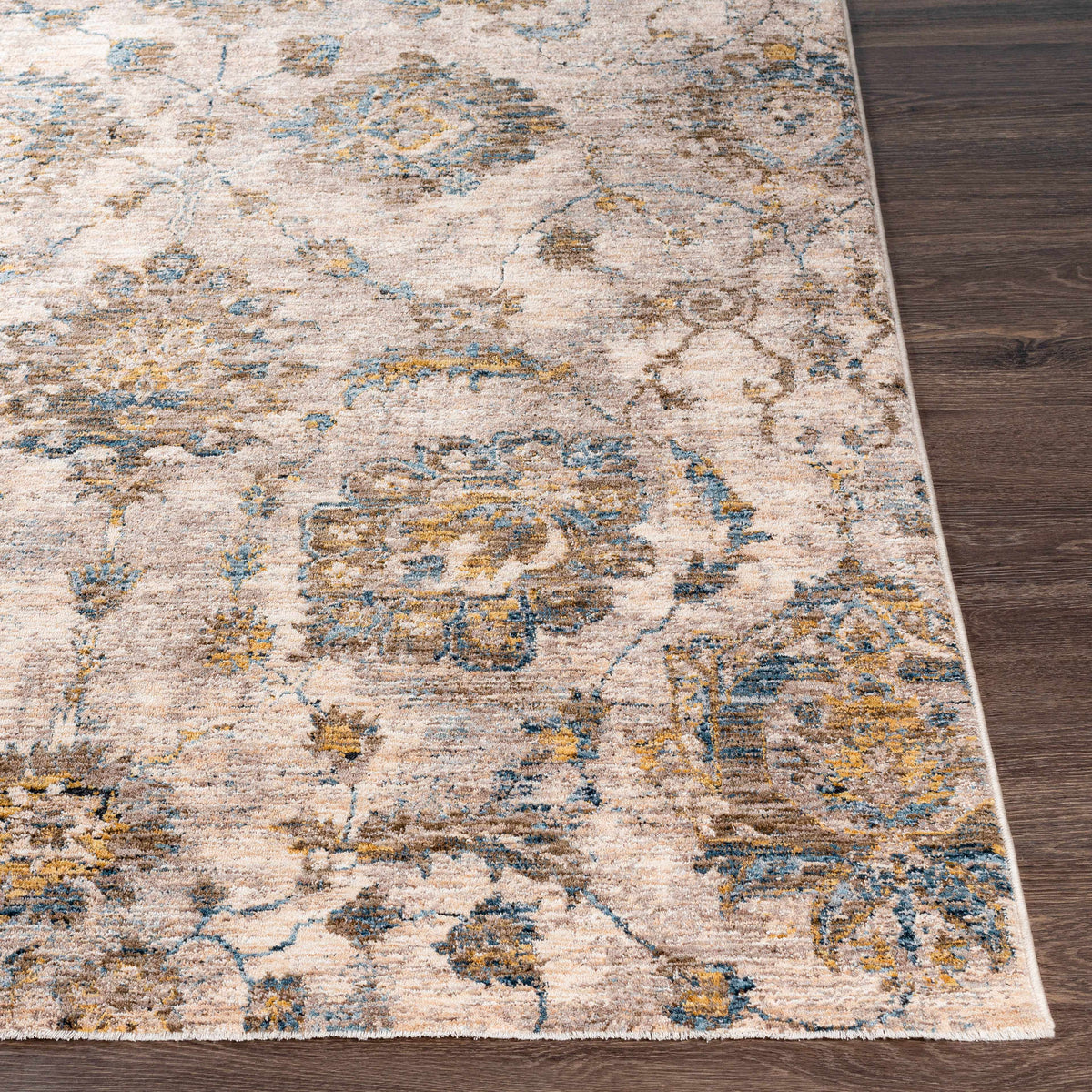Morinville Teal Floral Rug
