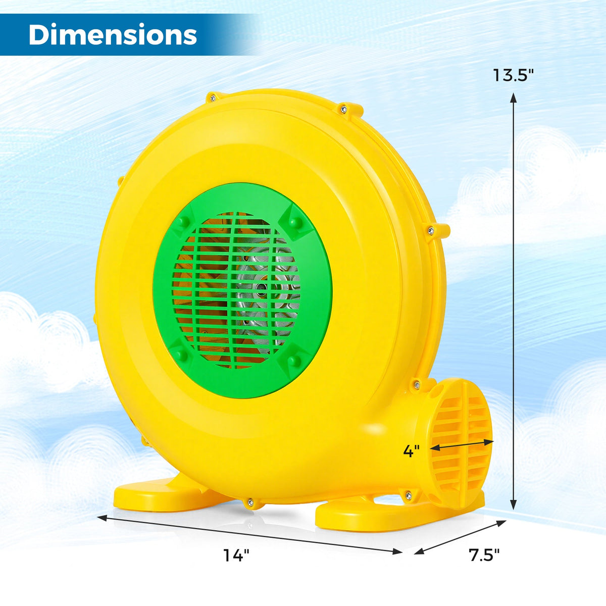 480W Bounce House Blower with Handle and Ground Stakes