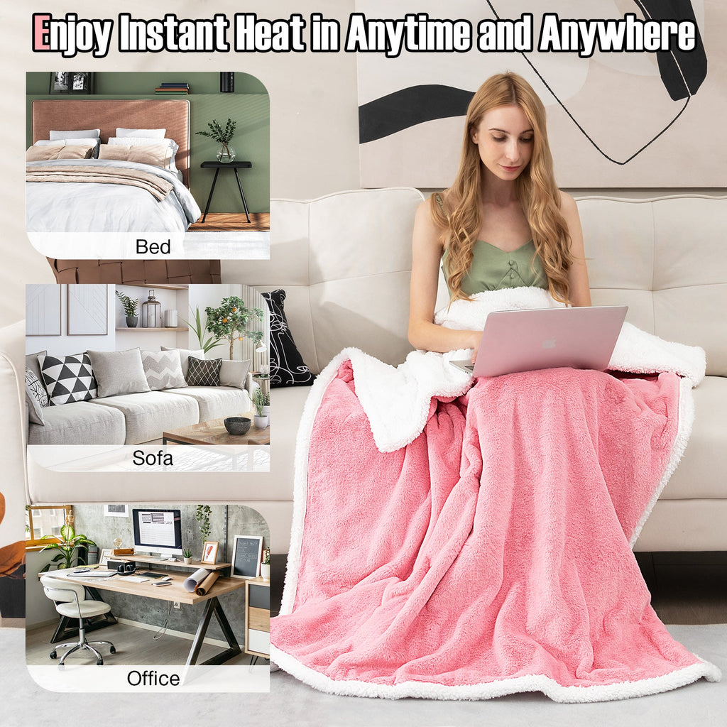 Electric Heated Blanket Throw with 10 Heat Settings