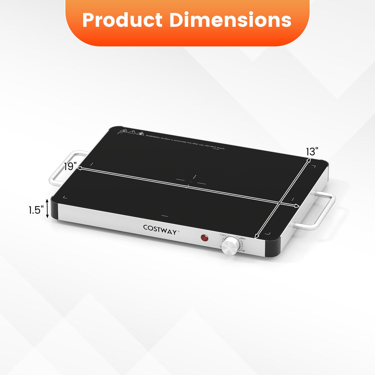 Electric Warming Tray Food Warmer with Adjustable Temperature Control