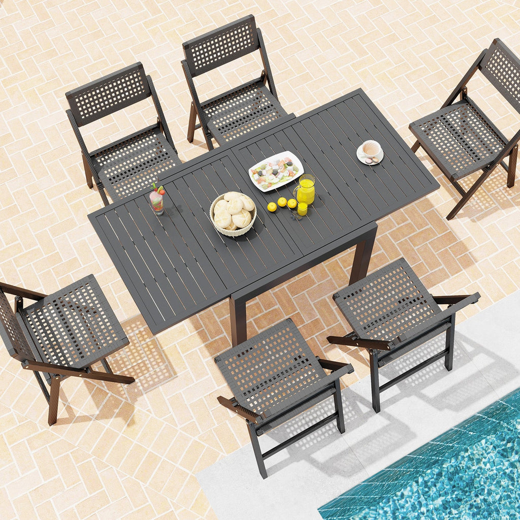 Expandable Patio Dining Table for 4-6 People