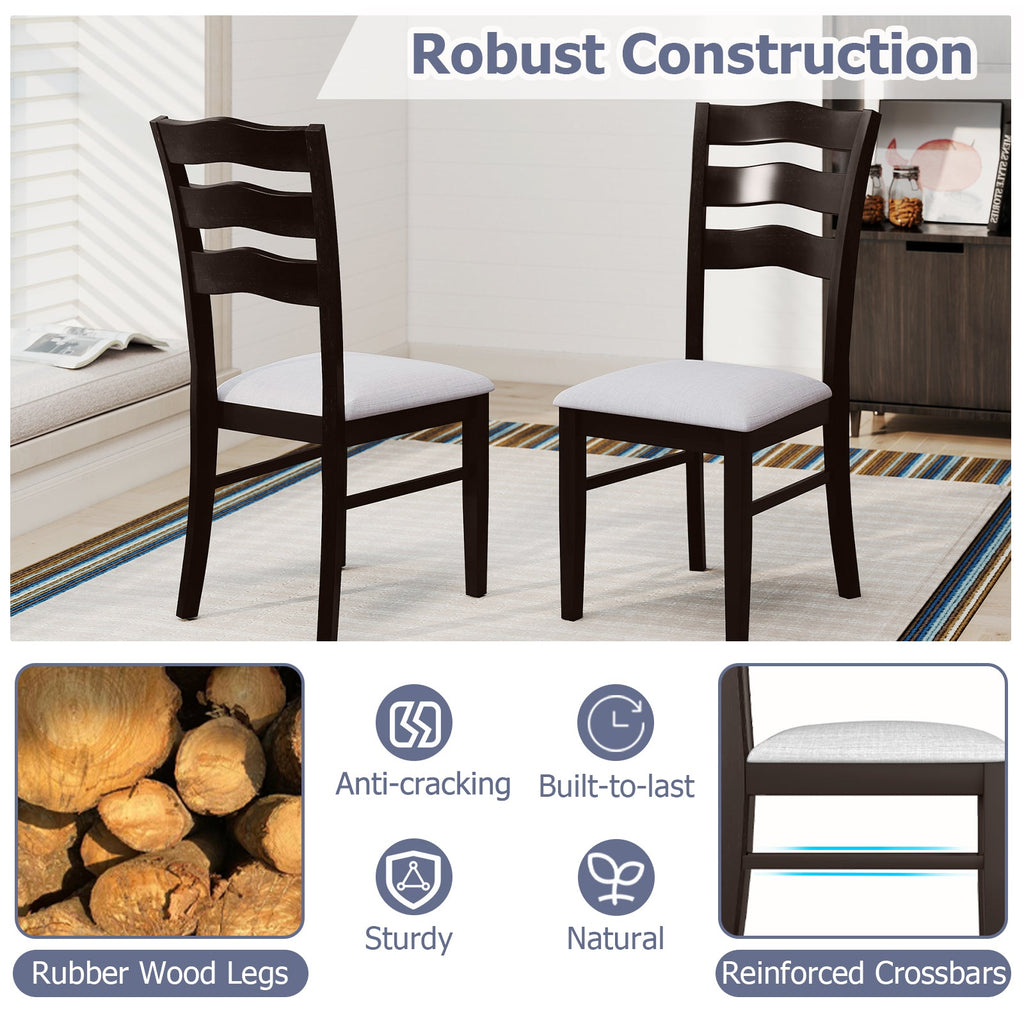 Farmhouse Dining Chairs Set of 2 Modern Kitchen Chairs with Elegant Hollowed backrest-Gray