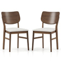 Farmhouse Upholstered Kitchen Chairs Set of 2 with Rubber Wood Frame
