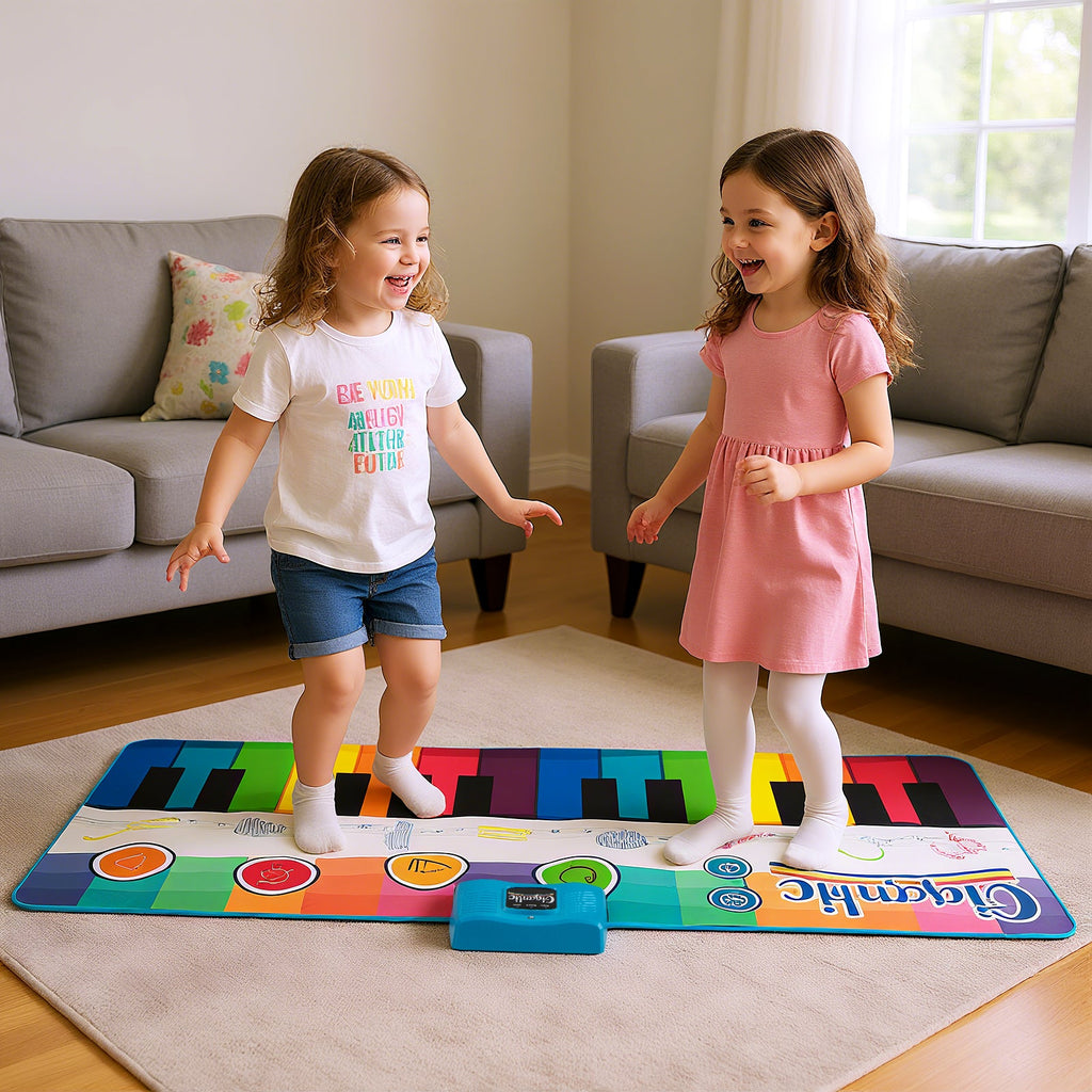 Floor Piano Dance Mat for Kids Musical Playmat with 8 Instrument Sounds