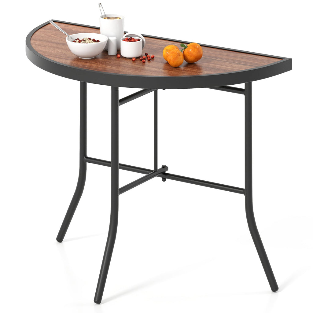 Half-Round Folding Event Table with Metal Frame