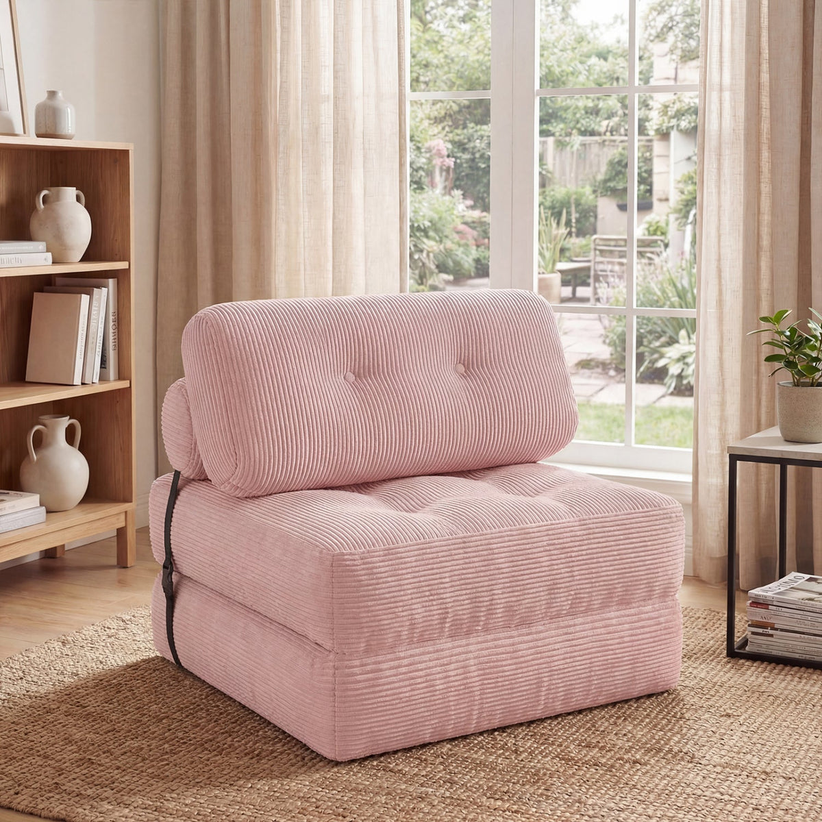 Folding Sofa Bed with Pillow and Back Support for Living Room