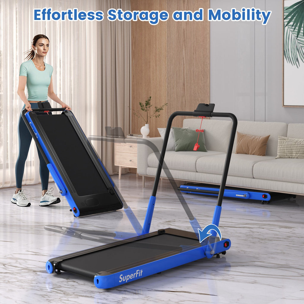 3-in-1 3HP Folding Treadmill with Smart Apps Remote Control and Speakers