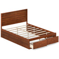 Full Size Wooden Platform Bed Frame with Storage Drawers