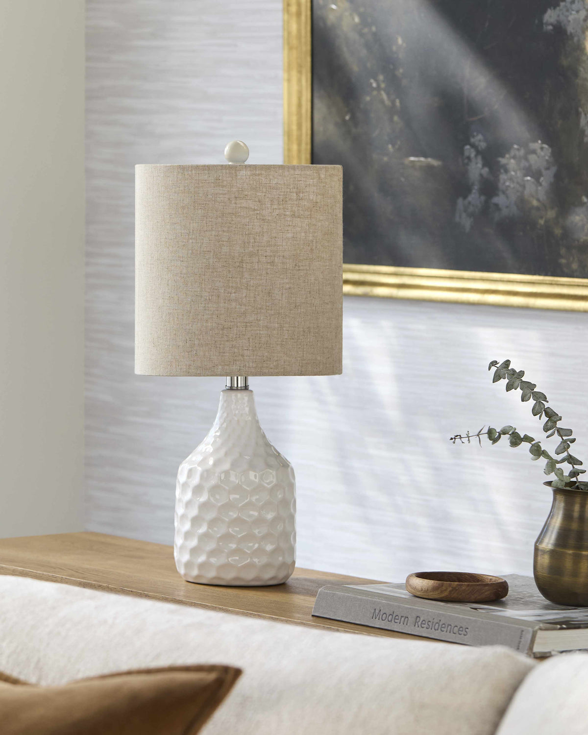 Gulmarrad Textured Ivory Ceramic Table Lamp