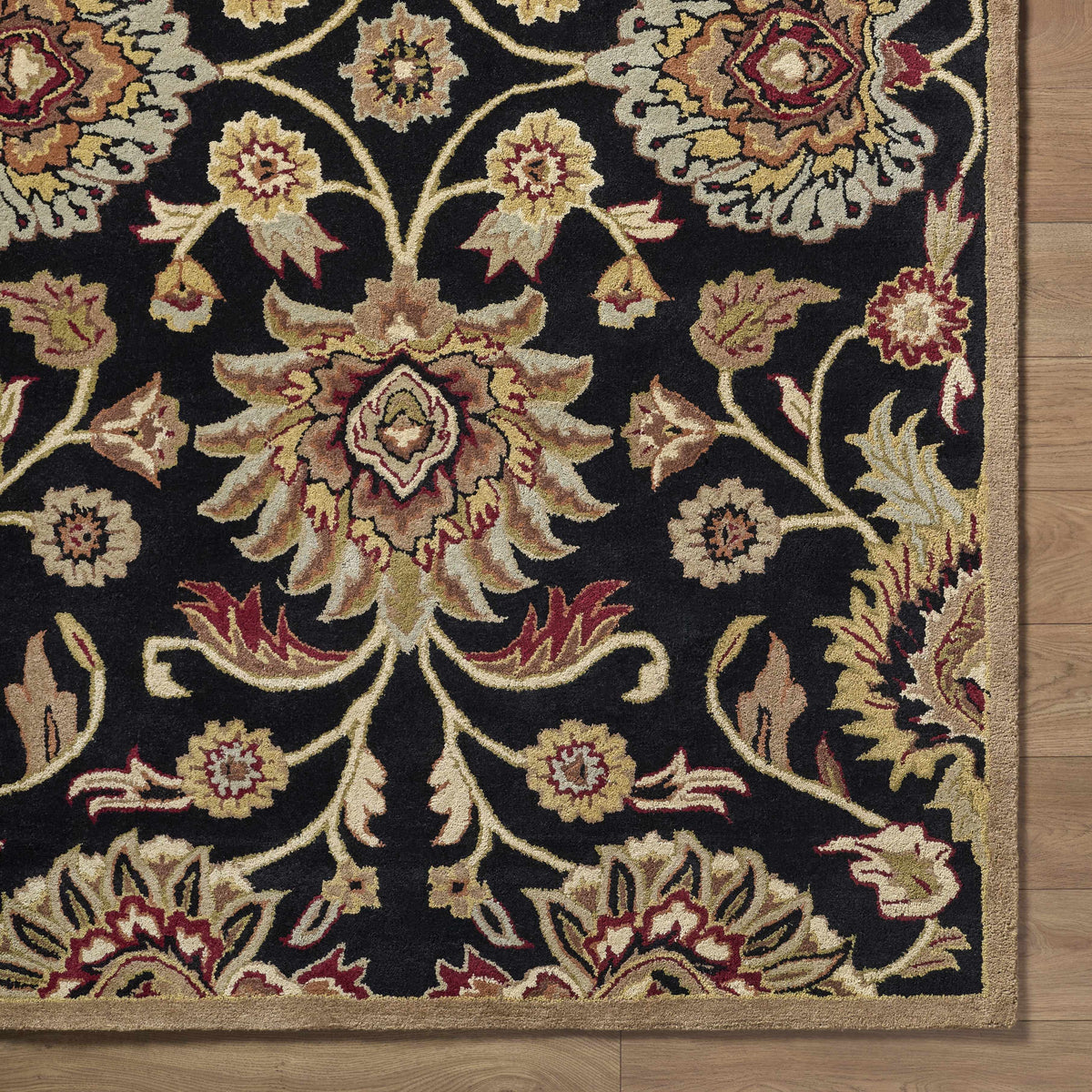 Conesus 1053 Hand Tufted Black Wool Rug