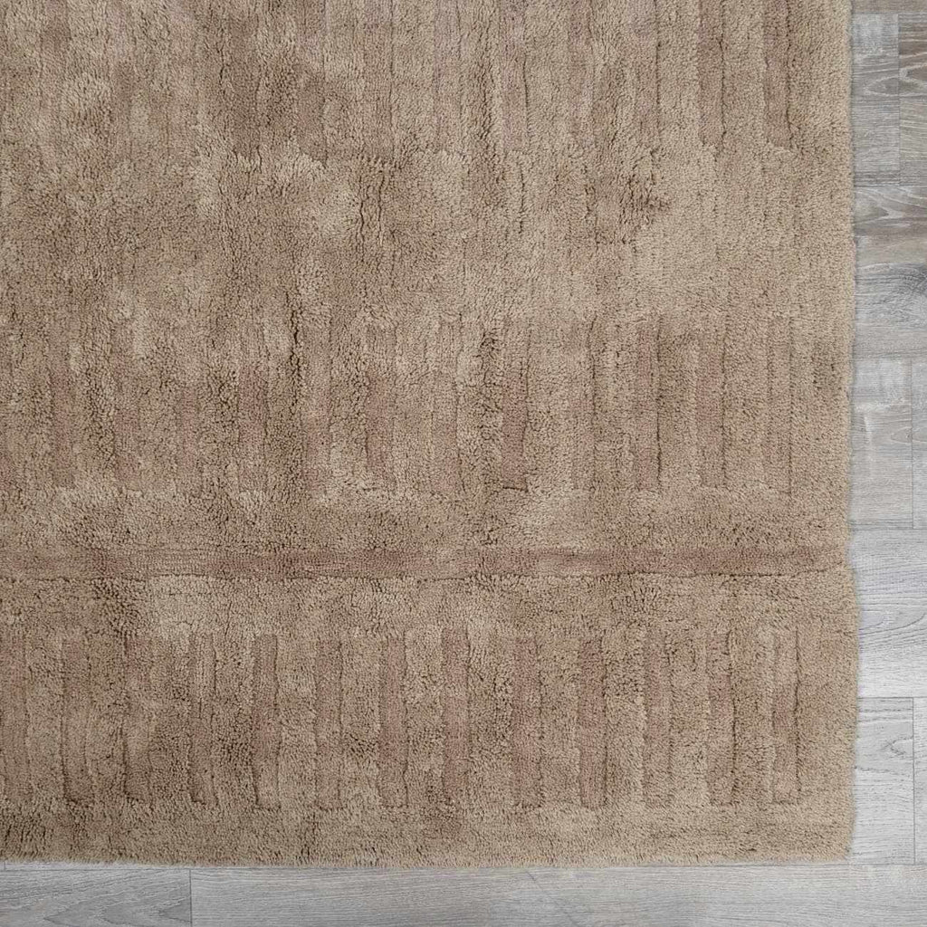 Washable Handmade Wool Rug - Brown - Clearance