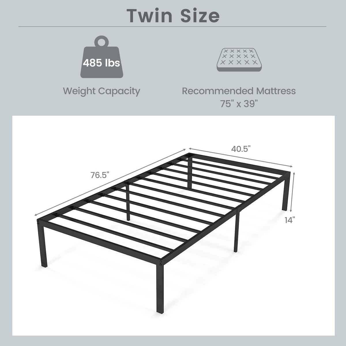 14 Inch Heavy Duty Metal Platform