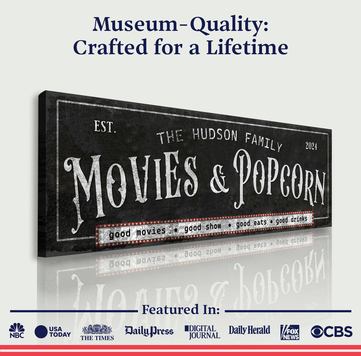 Personalized Movies & Popcorn Sign II