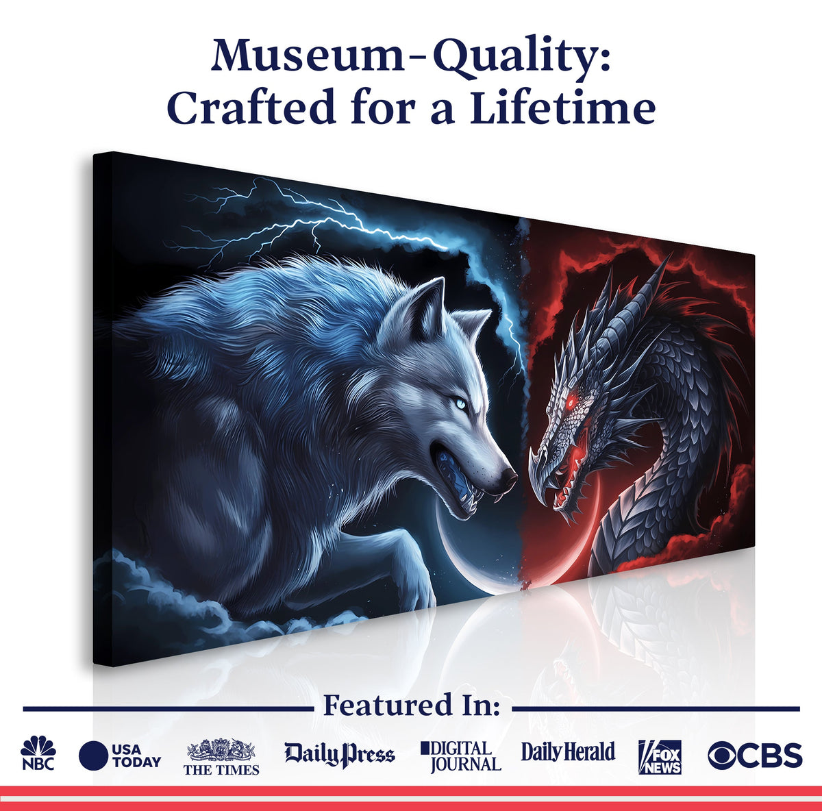 Dragon and Wolf Wall Art