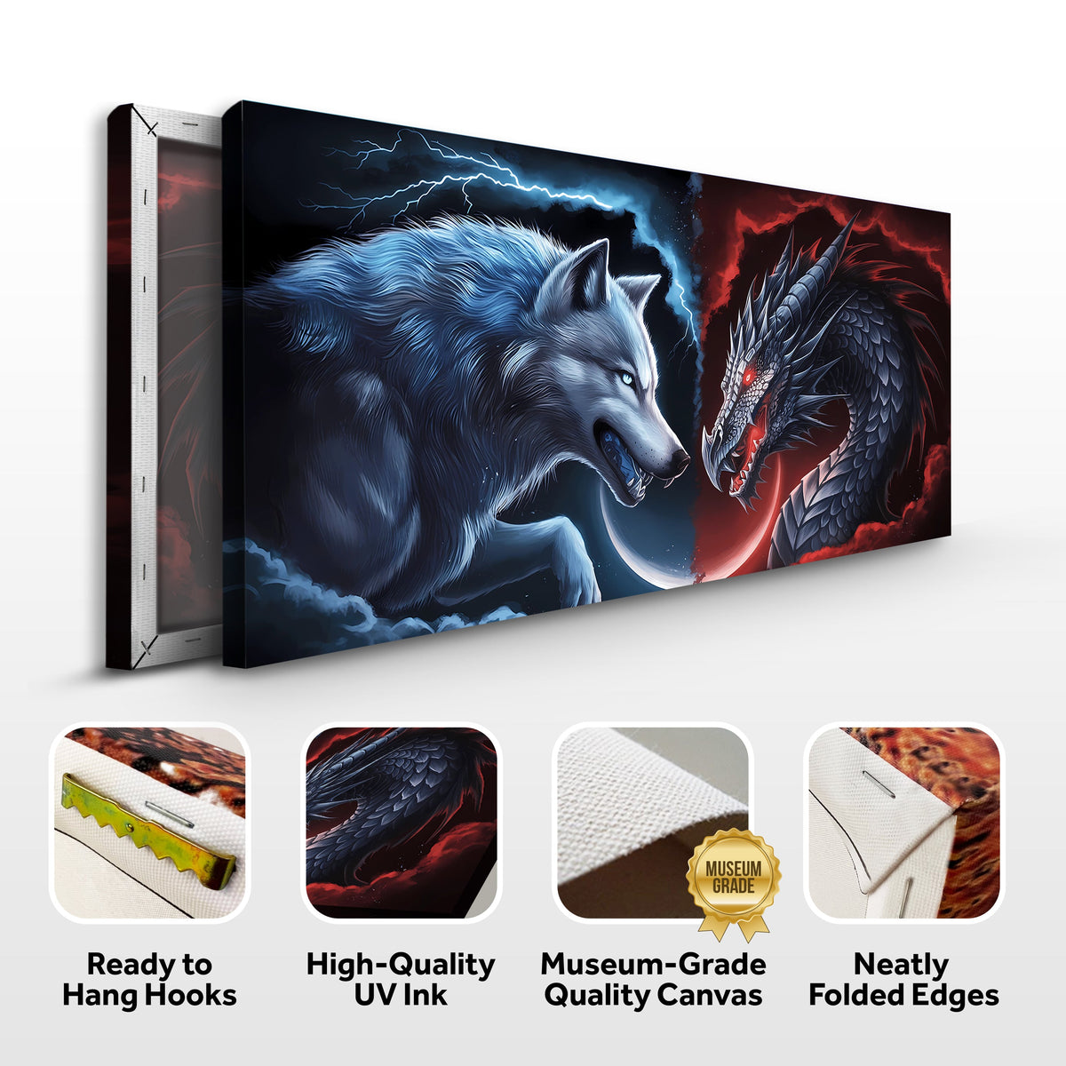 Dragon and Wolf Wall Art