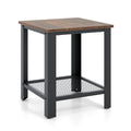 Industrial End Table 2-Tier Side Table-Black