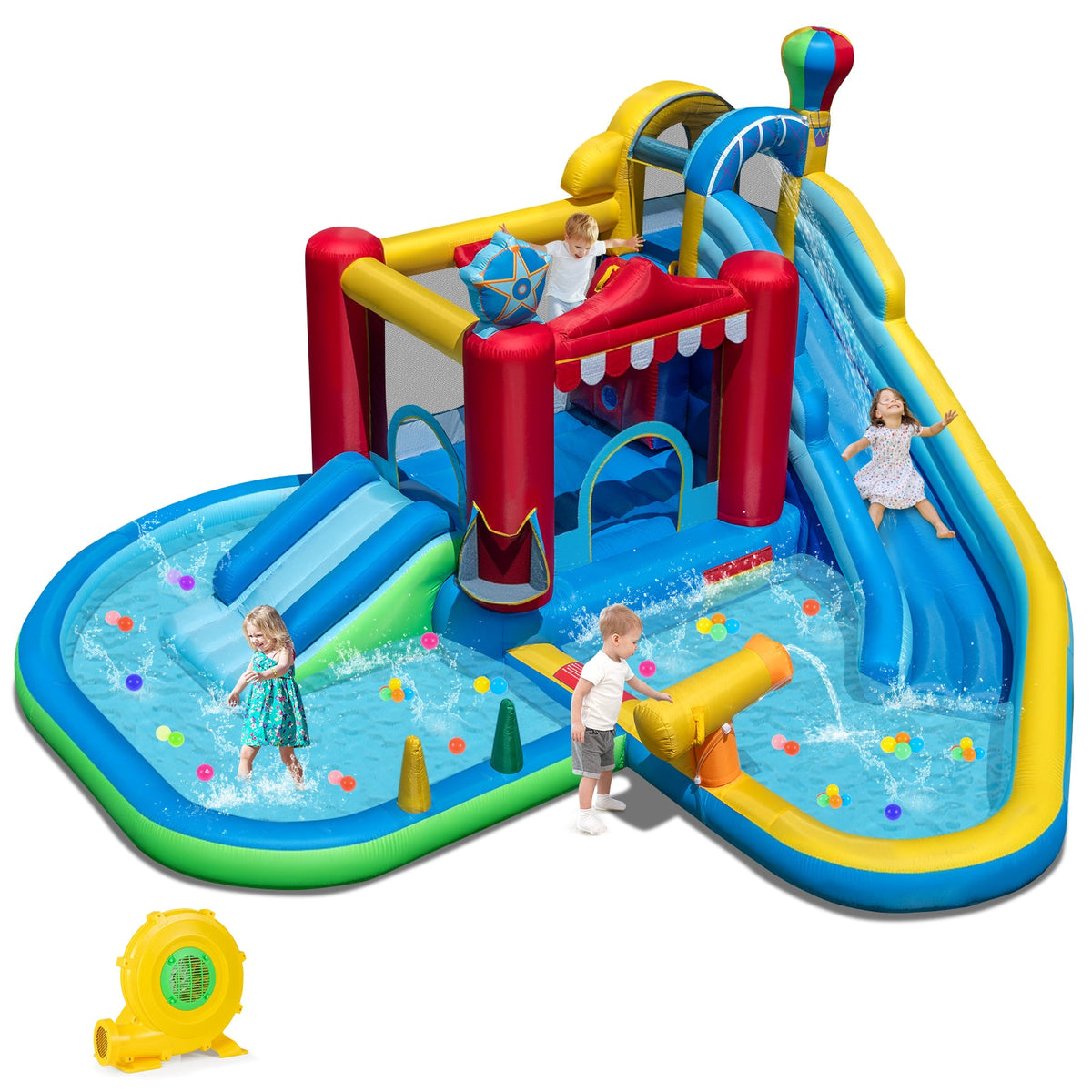 Inflatable Water Park Water Slide Wet Dry Combo Bounce House