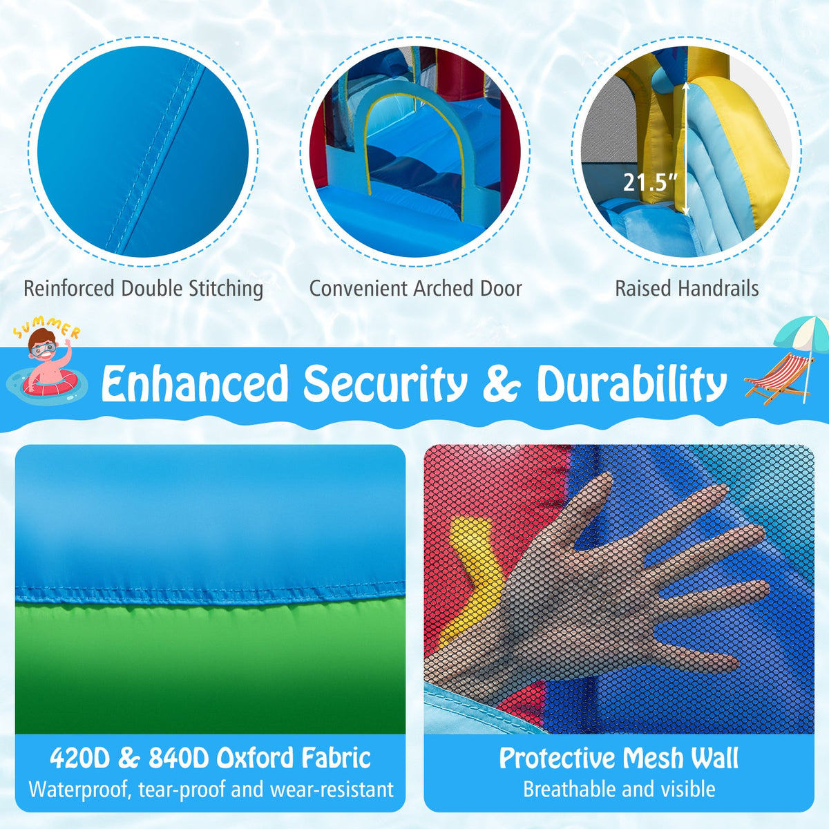 Inflatable Water Park Water Slide Wet Dry Combo Bounce House