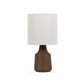 Kumlu Ribbed Ceramic White Table Lamp